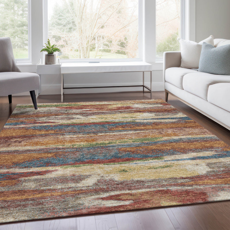 Tapis paprika de qualité supérieure lavable à la machine Prisco, Rectangle 2 pi 6 po x 3 pi 10 po