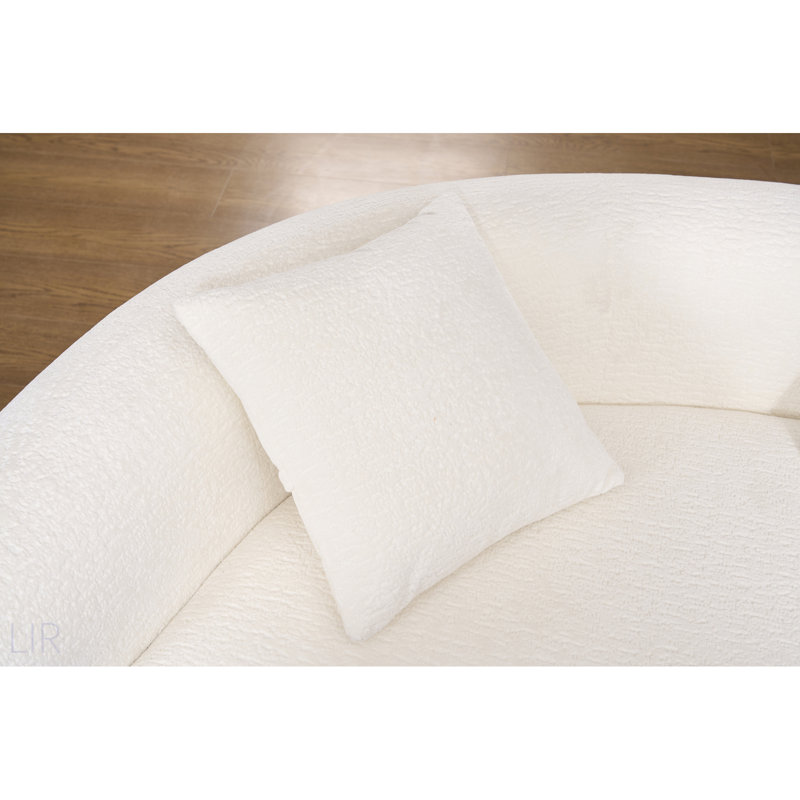 Canapé modulaire en chenille courbé en L LY-042: double profondeur, sans assemblage, compact pour les petits espaces, 400 lb, 66,9 L