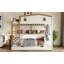 Lit superposé grand sur grand avec lit gigogne et tablettes de rangement-4689971