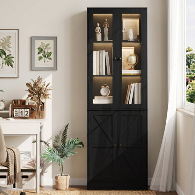 70.9'' H X 23.6'' W Standard Bookcase with Glass Door