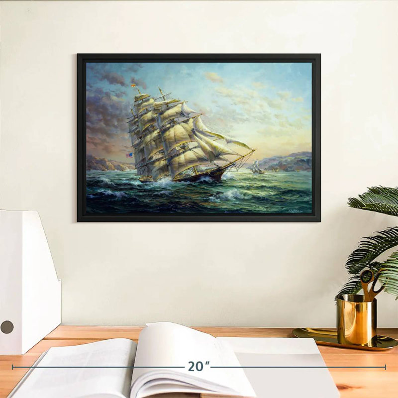 Clipper Ship Surprise, Cadre flottant noir, 13 po x 9 po