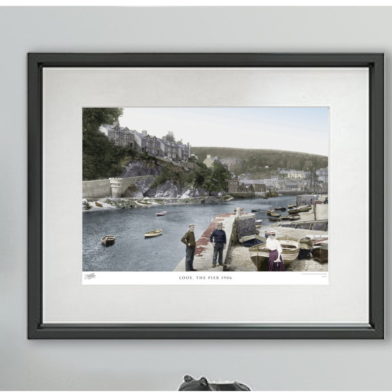 Looe, The Pier 1906 - Single Picture Frame Print, 28cm H x 36cm W x 2.3cm D