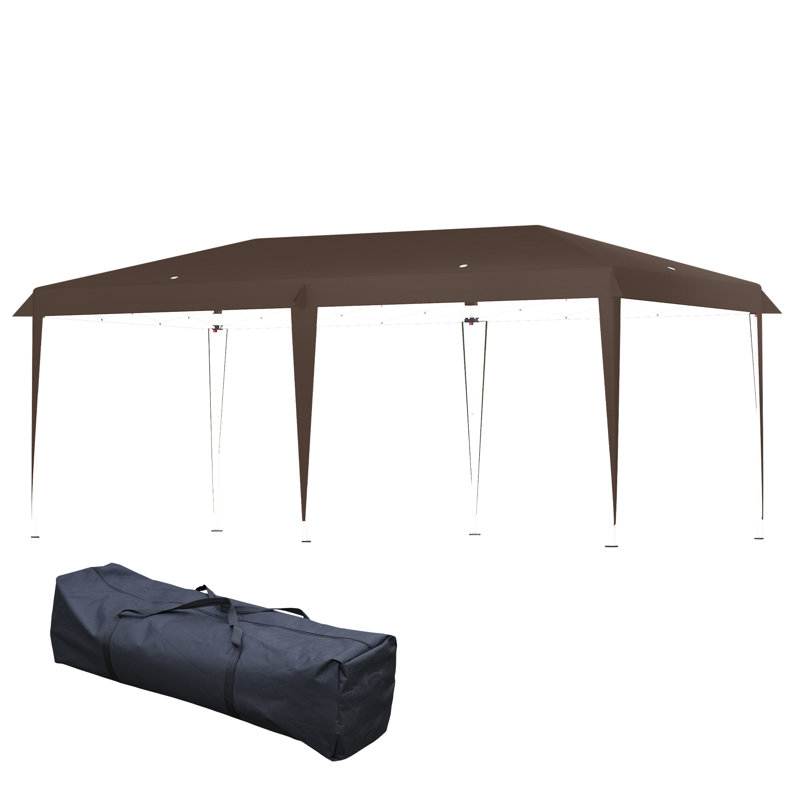 240'' W x 120'' D Steel Pop-Up Canopy, Coffee
