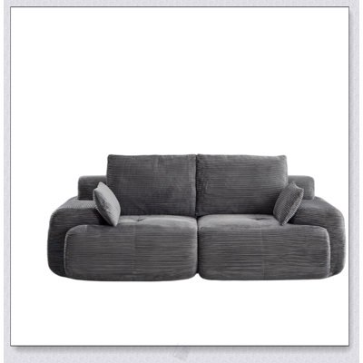Modern Memory Foam Compressed Sofa, 2 Seater Large Sectional Couches For Living Room, Pet-Friendly Cloud Modular Sectional Sofa, Corduroy Fabric, Extr