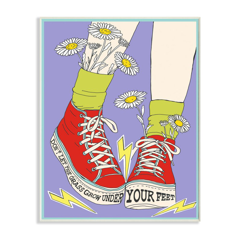 «Don't Let Grass Grow Under Your Feet» par Sangita Bachelet - impression d'art graphique, Plaque murale