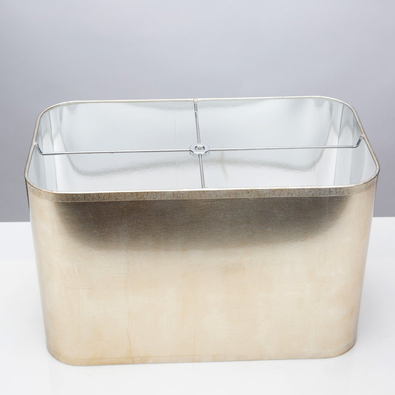 10'' H Paper Rectangle Lamp Shade, Silver