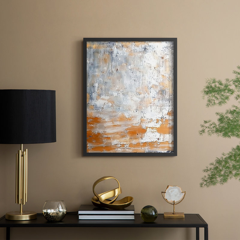 «Abstract CCXC III», reproduction encadrée - prête à être accrochée - fabriquée aux États-Unis, H 14 po x l 11 po, Noir