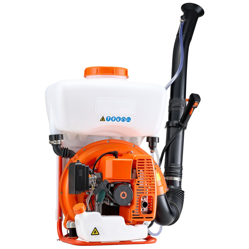 Sac à dos, pulvérisateur à brouillard, moteur 63CC 3HP, pulvérisateur à gaz avec réservoir de 4 gallons, système de pulvérisation de poudre et de liquide pour un contrôle efficace des puces contre les tiques, le jardinage et la culture