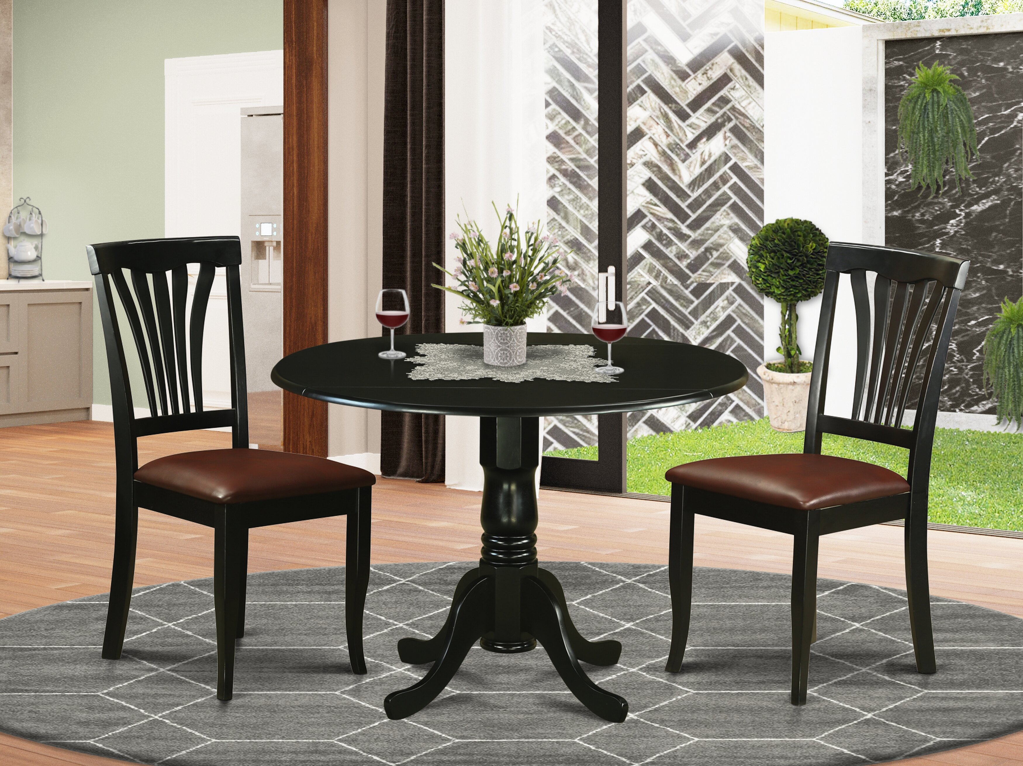 Charlton Home® Sosa Extendable Solid Wood Pedestal Dining Set | Wayfair