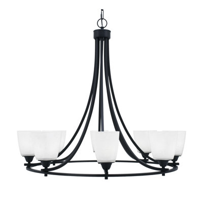 Lustre 8 lumières avec verre 4,5 "Paramount
