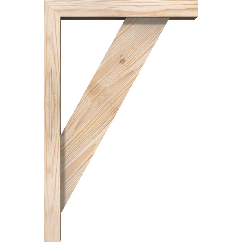 Traditional Block Bracket w/ Offset Brace, 22 x 14, 3 1/2"W Douglas Fir (Smooth)