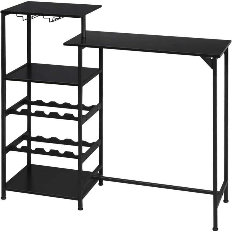 Acierno Rectangular Dining Table with Steel Base, Black
