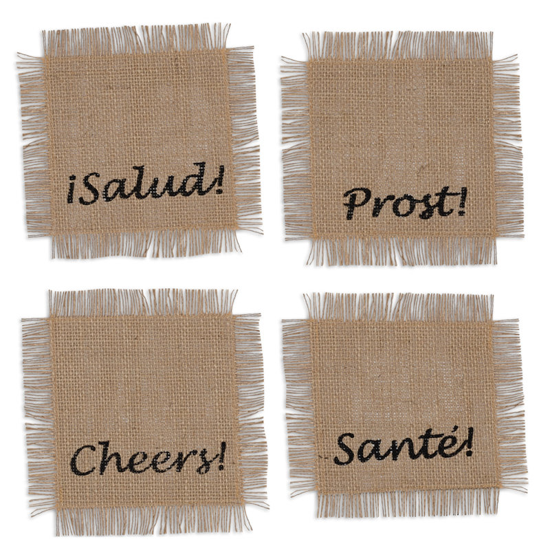 Jute Square 4 Piece Coaster Set