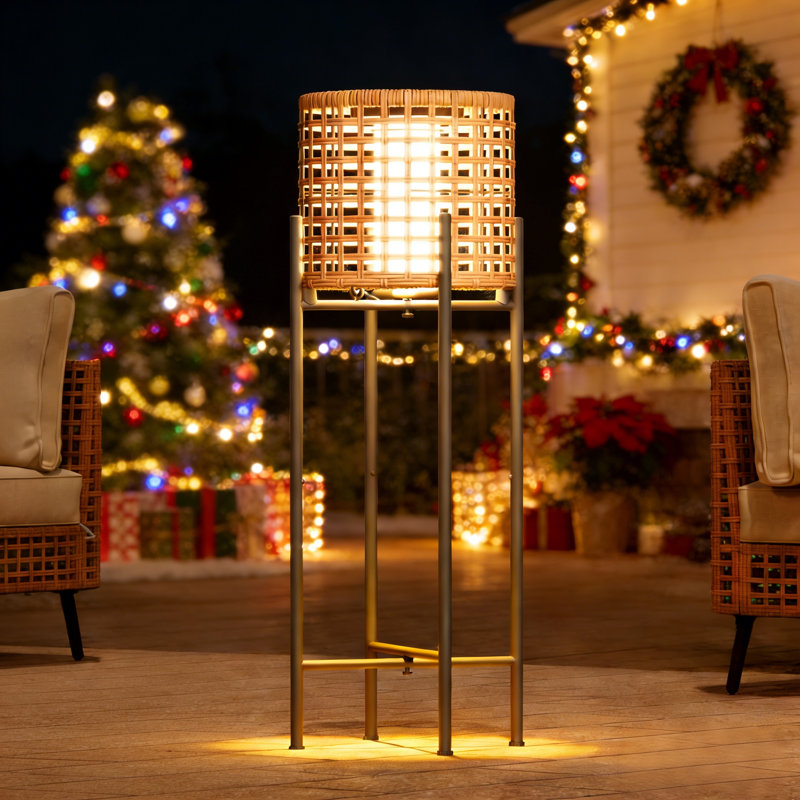 Solar Powered Outdoor Floor Lamp With Auto On/off Led Light