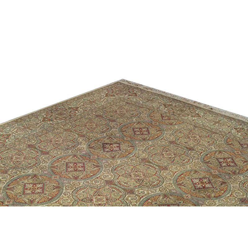 Wool Oriental Area Rug in Brown/Green/Rust