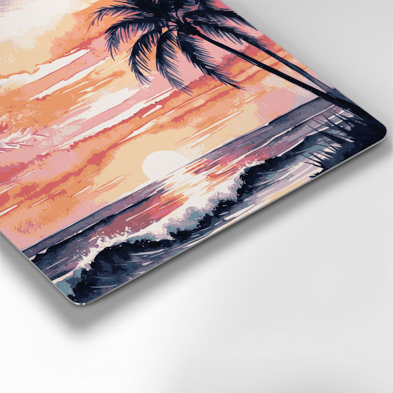 «Hawaiian Tropical Sunrise», art mural en métal beige, H 12 po x l 12 po