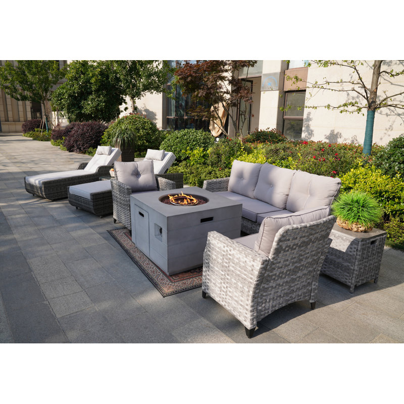 7 - Person Patio Conversation Set with Cushions