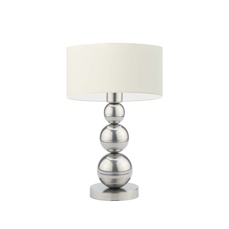 Henrika Metal Desk Lamp, Silver, Light Beige