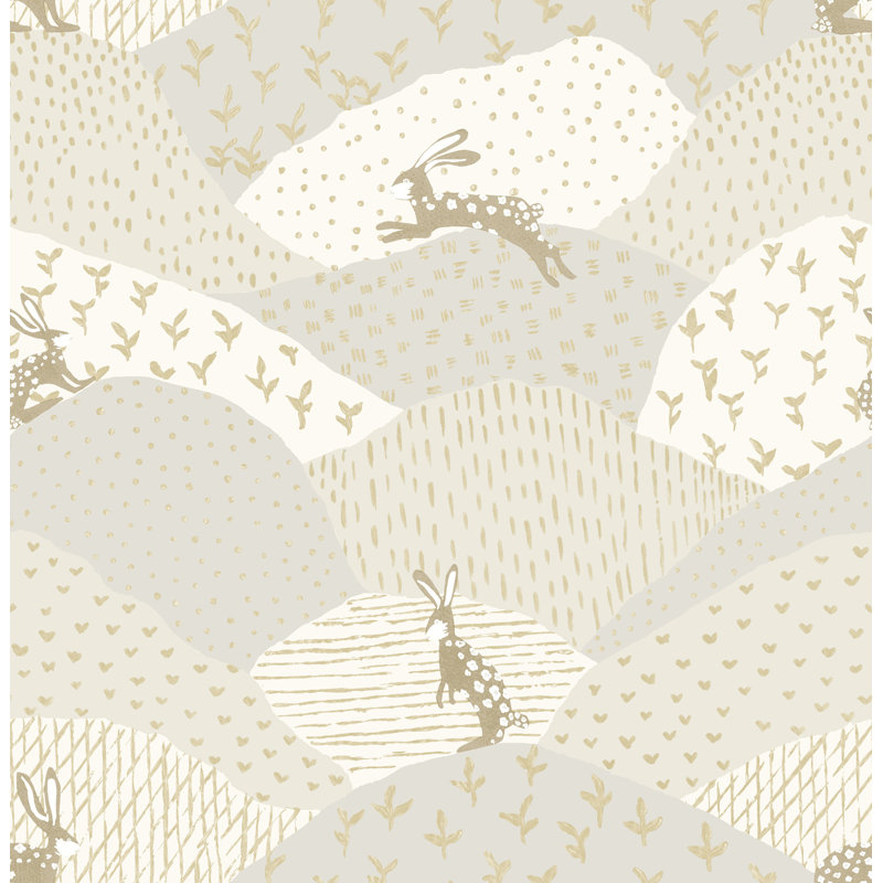 Peter Black Rabbit Fields Wallpaper, Gray
