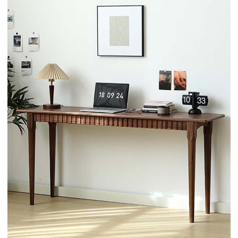 Table de bar moderne et minimaliste en noyer noir avec tiroir, H 29,53 po x L 62,99 po x l 15,75 po