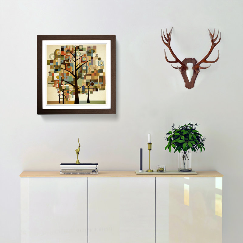 Tree Constructivism No.2 - Framed Print, Walnut
