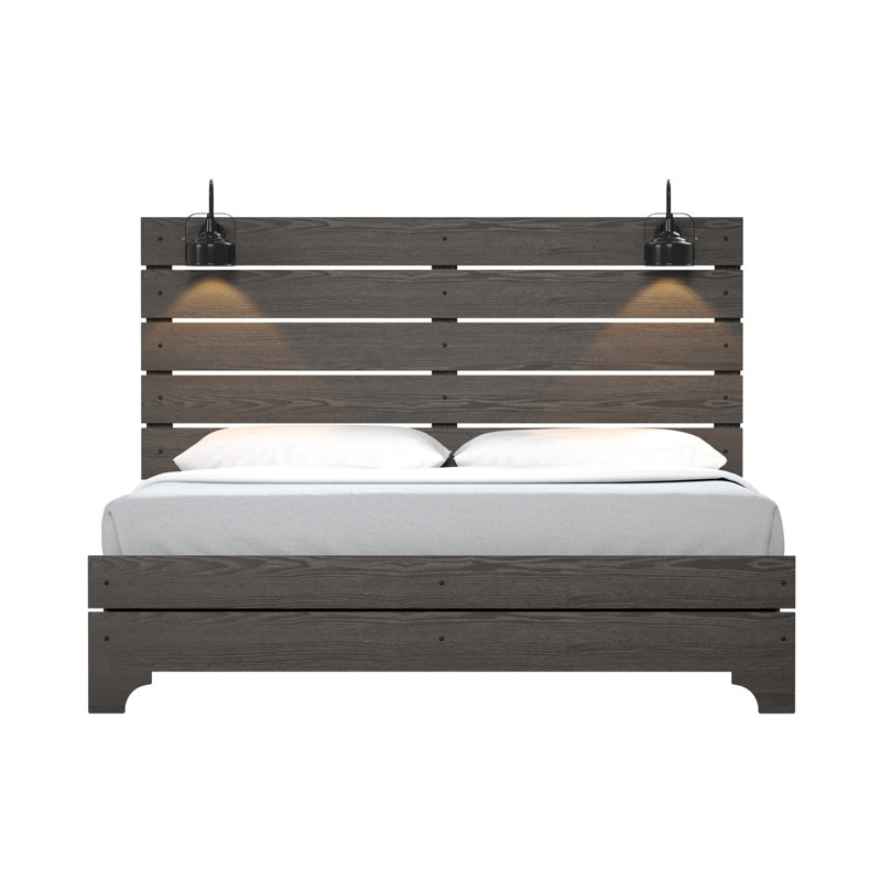 Brownbed With Lights, King