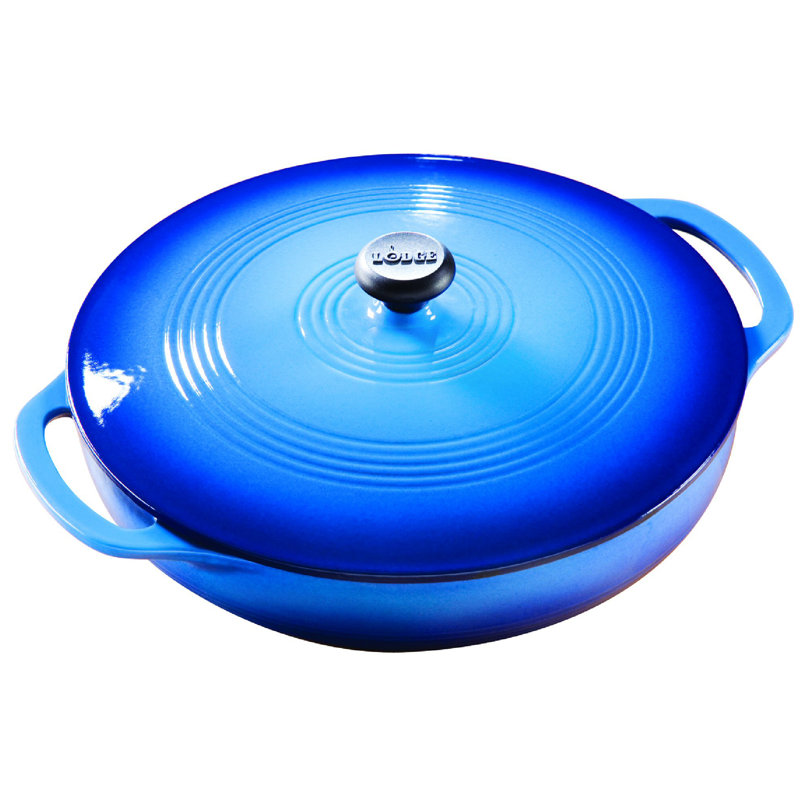 Lodge 3.6 Quart Enameled Cast Iron Casserole, Blue