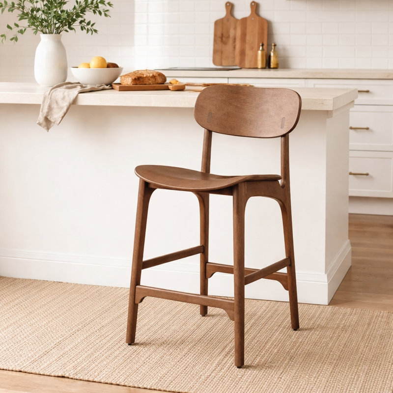 Tabouret de bar et de comptoir Larence, Ale brune, Tabouret de comptoir (siège d'une hauteur de 24 p