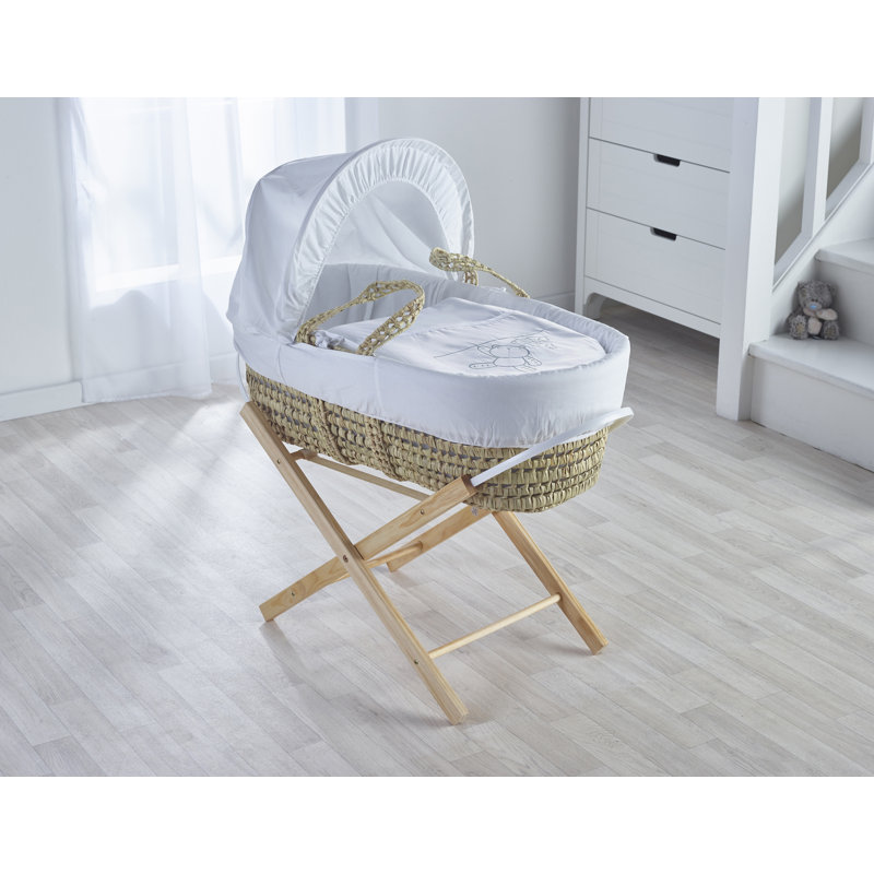 Moses Basket With Stand with Bedding with Mattress