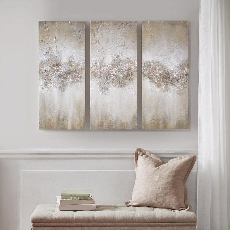 Ensemble d'art mural sur toile 3 pièces, Taupe