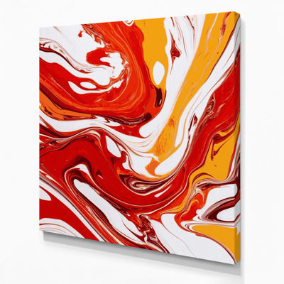 Abstract Fluid Art 73 Red Canvas Wall Art
