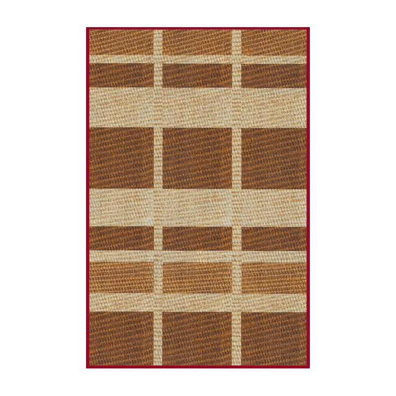 Tapis de zone brun à motif, Rectangle 2 pi x 3 pi
