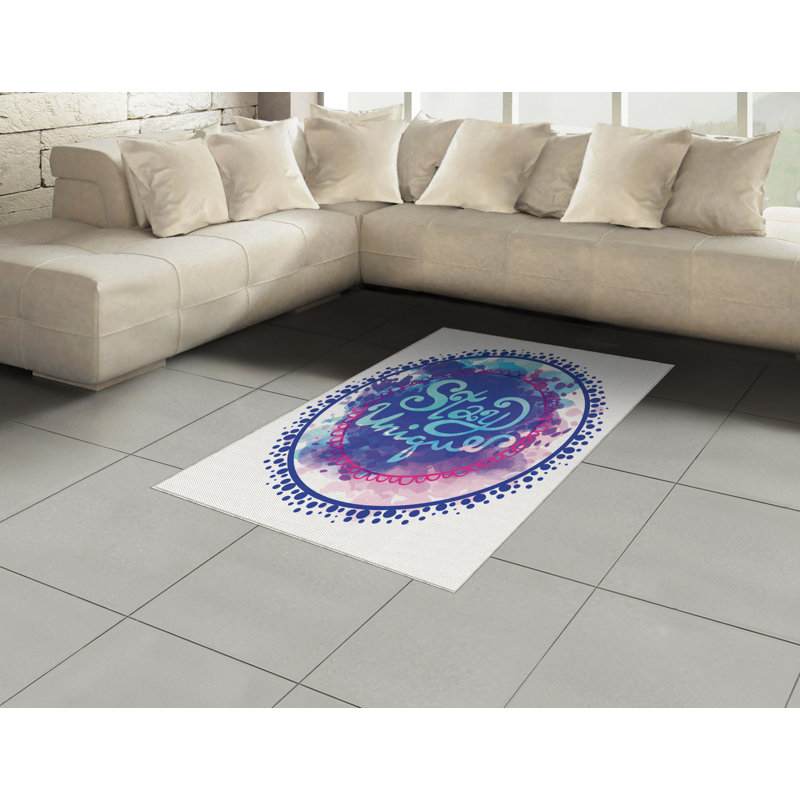 Wording High Density Long Fiber Poly Threads Decorative Area Rug Carpet, Rectangle 4' x 5'8"