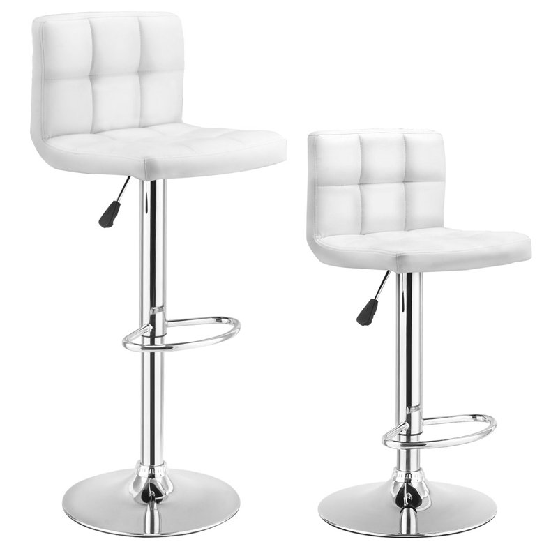 Tabouret de bar pivotant à hauteur réglable Stuart, Blanc