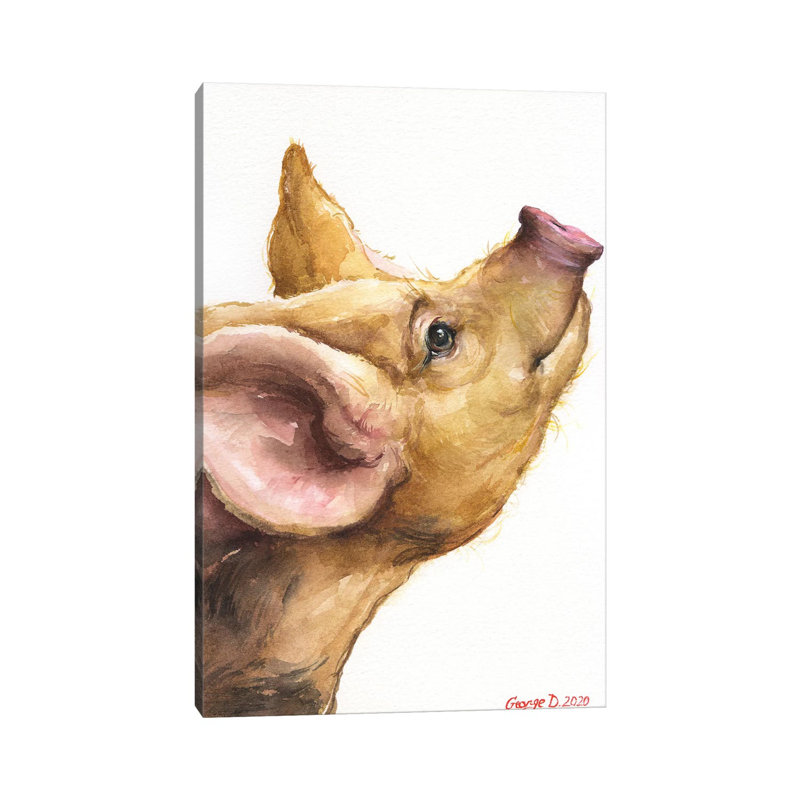 Oxford Sandy Piglet by George Dyachenko - Wrapped Canvas Painting, 101.6 cm H x 66.04 cm W
