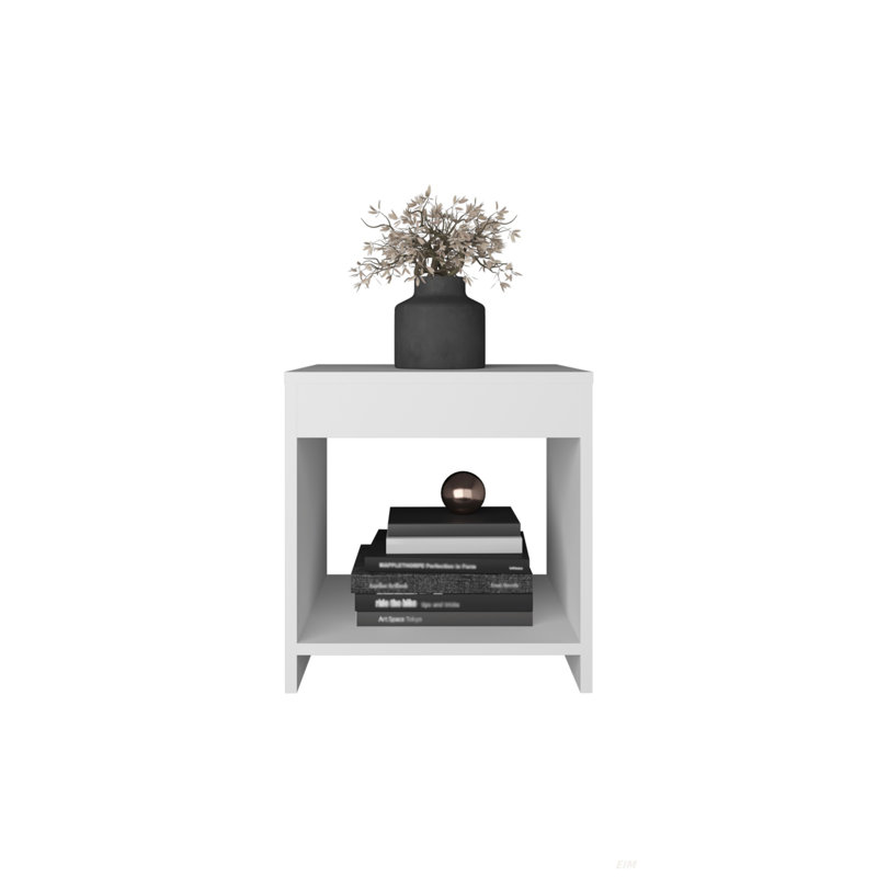 Table de chevet minimaliste de 16,5 po de hauteur avec tablette ouverte