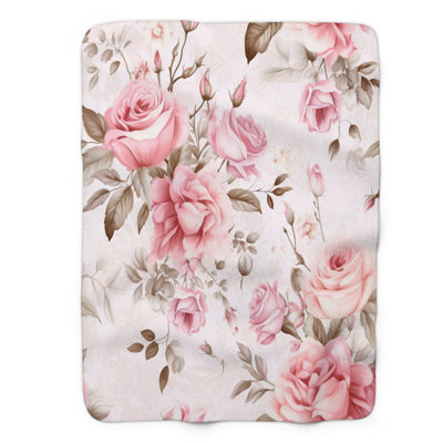 Rose antique - couverture Sherpa de qualité supérieure 1 pièce WB_FL_100624_0054
