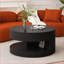 Table basse ronde noire pour le salon, conception à 2 niveaux peu encombrante, facile à nettoyer et amp; Pas d'assemblage-231811636