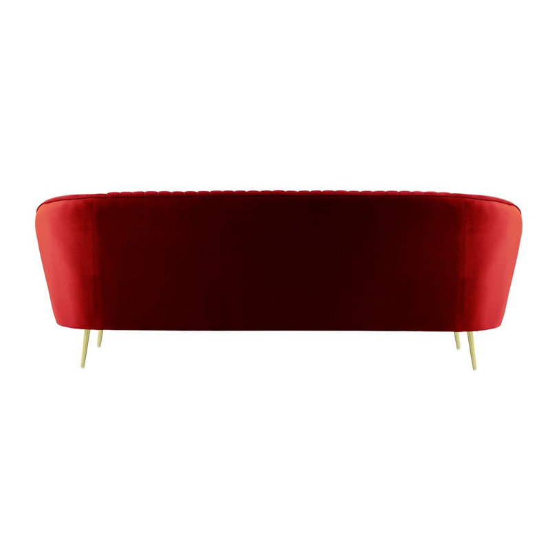 Kooper 3 Seater Velvet Sofa, Red