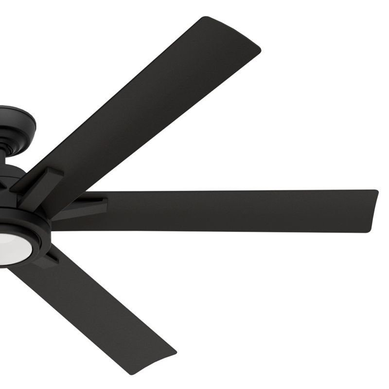 Casablanca 65 inch Melia ENERGY STAR®  Damp Rated Ceiling Fan with Lights and Wall Control, Matte Black