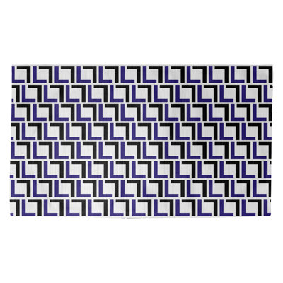 Tapis géométrique mauve / noir / blanc