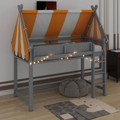 Lit mezzanine double avec lumières DEL