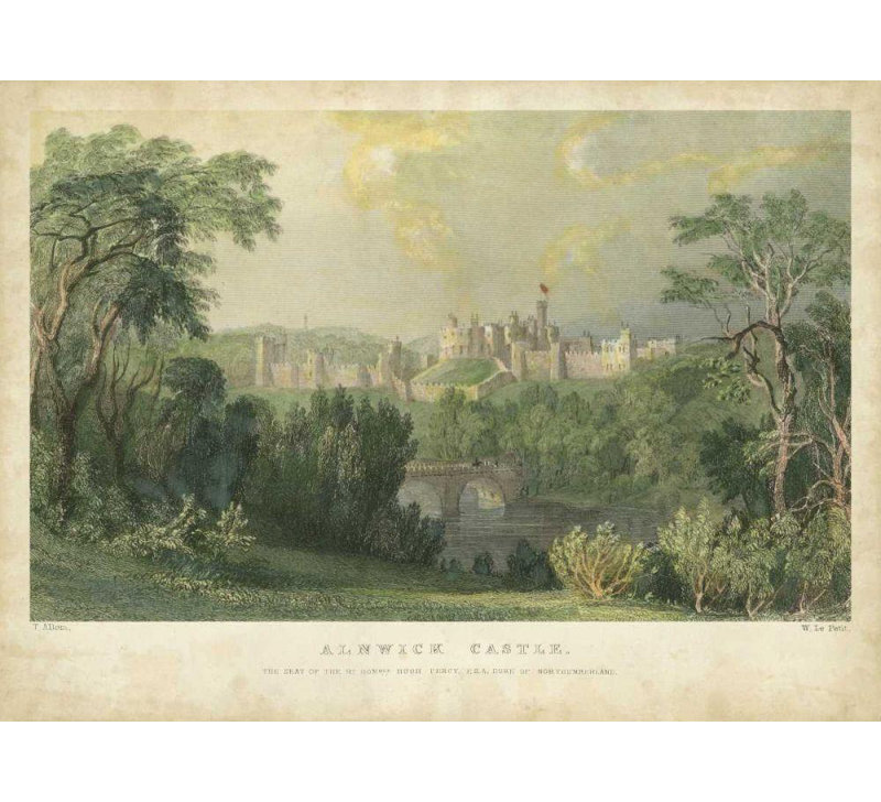 Art sur toile tendue, Millwood Pines Allom, T., Alnwick Castle