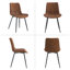 Chaise de salle à manger rembourrée avec pieds en acier au carbone (ensemble de 6)-124568719-124568715
