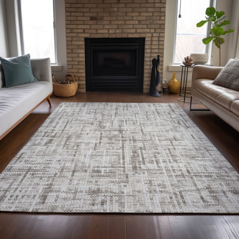 Tapis intérieur / extérieur lavable à la machine Amanda ACN2130, Rectangle 9 pi x 12 pi