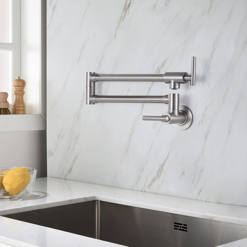 Robinet de bar avec accessoires, Nickel brossé