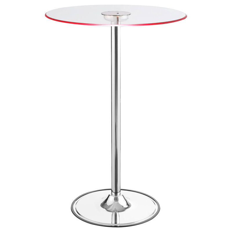 Thea LED Bar Table Chrome And Clear