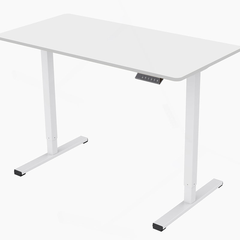 Bureau électrique debout à hauteur réglable, Blanc / blanc, H 28,74 po x l 47,24 po x P 23,62 po