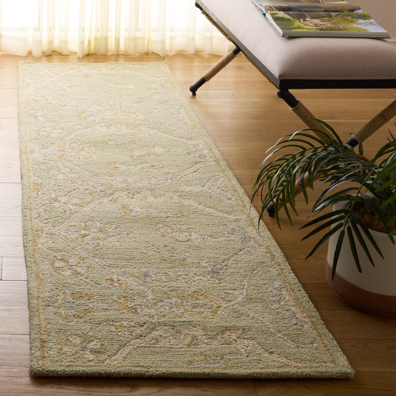 Tapis marocain en laine touffeté à la main Blossom, Tapis de couloir 2 pi 3 po x 8 pi