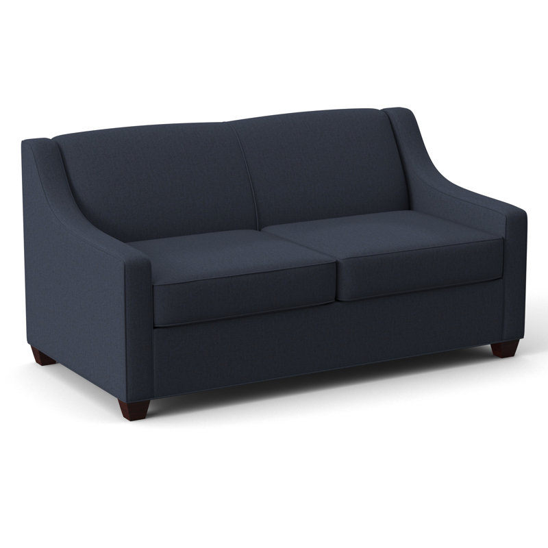 Phillips 68" Square Arm Loveseat with Reversible Cushions, Empire Mahogany, Archetype Admiral